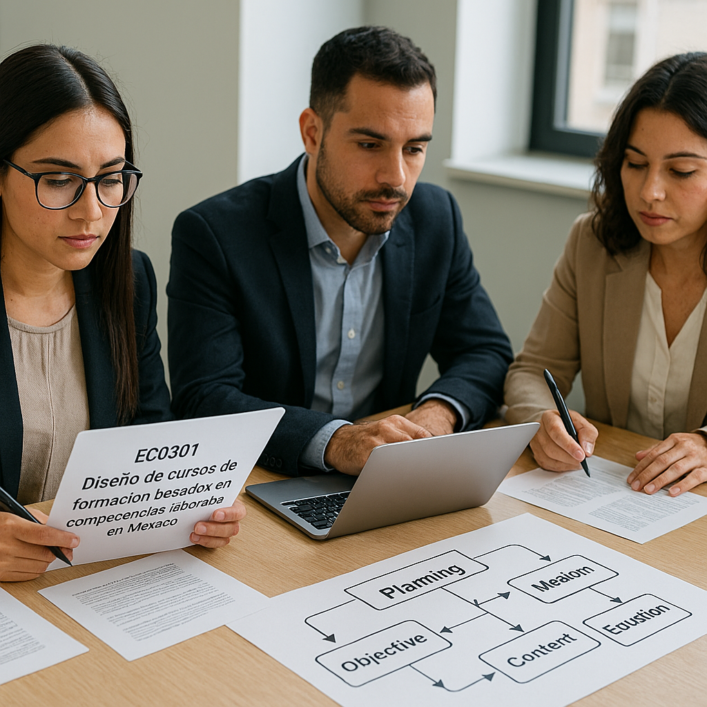 Alineación EC0301: Diseño de cursos de formación del capital humano de manera presencial grupal, sus instrumentos de evaluación y manuales del curso.